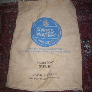 Large Costa Rica Coffee Bean Burlap Bag Sack, Wall Art, 28" X 41" Swiss Water